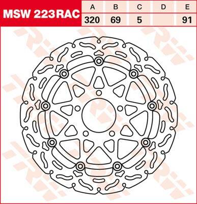 Trw fék féktárcsa úszó 320 RAC-DESIGN Féktárcsa és alkatrészei 0