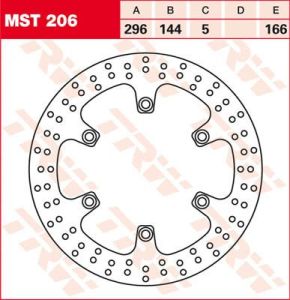 Trw MST206 kerek fix fékrotor 250-299mm Féktárcsa és alkatrészei