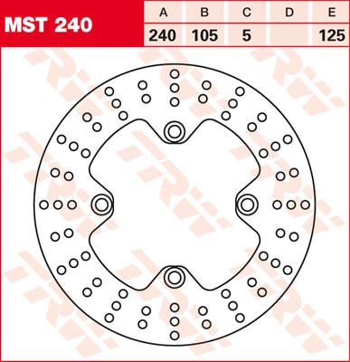 Trw MST240 kerek fix fékrotor 220-250mm Féktárcsa és alkatrészei 0