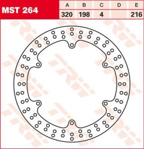 Trw MST264 kerek fix fékrotor, nagyobb, mint 300 mm Féktárcsa és alkatrészei