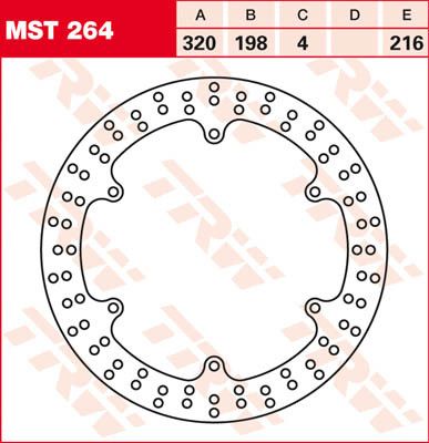 Trw MST264 kerek fix fékrotor, nagyobb, mint 300 mm Féktárcsa és alkatrészei 0