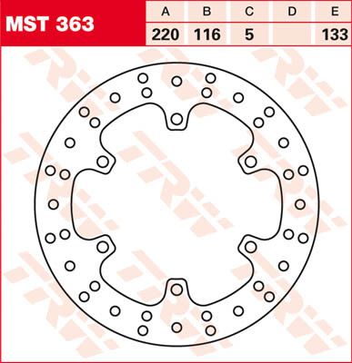 Trw MST363 kerek fix fékrotor 220-250mm Féktárcsa és alkatrészei 0