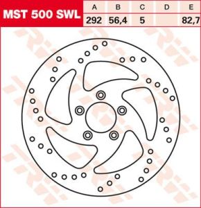Trw MST500SWL kerek, fix fékrotor lengő kialakítás Féktárcsa és alkatrészei