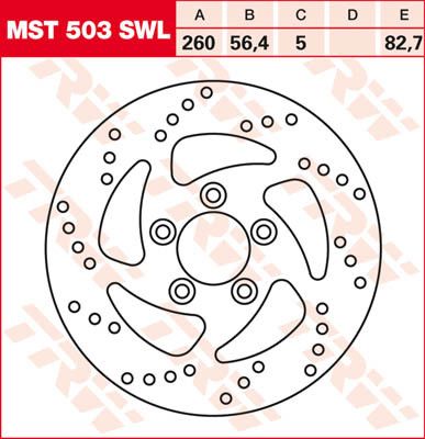 Trw MST503SWL kerek fix fékrotor lengő kialakítás Féktárcsa és alkatrészei 0