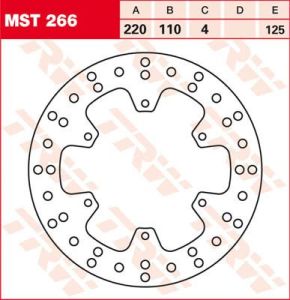 Trw MST266 kerek fix fékrotor 220-250mm Féktárcsa és alkatrészei