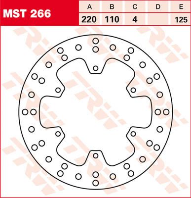 Trw MST266 kerek fix fékrotor 220-250mm Féktárcsa és alkatrészei 0