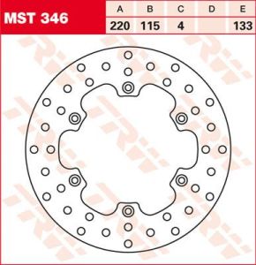 Trw MST346 kerek fix fékrotor 220-250mm Féktárcsa és alkatrészei