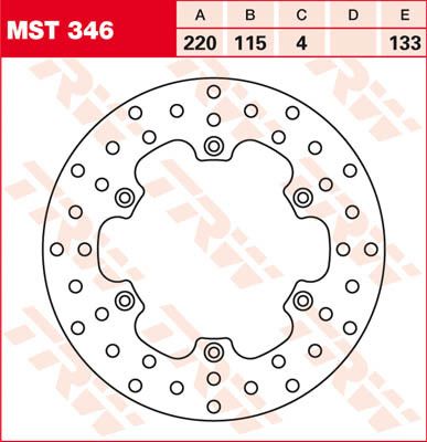 Trw MST346 kerek fix fékrotor 220-250mm Féktárcsa és alkatrészei 0