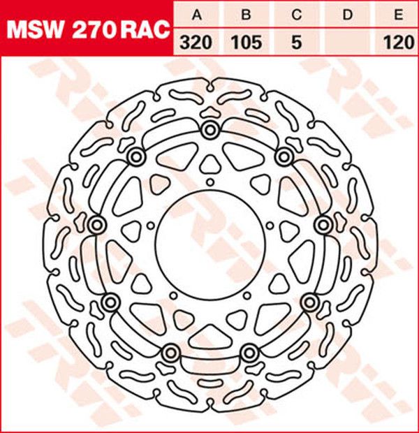 Trw MSW270RAC kontúrozott úszó fékrotor Féktárcsa és alkatrészei 0