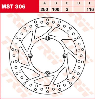 Trw MST306 kerek fix fékrotor 250-299mm Féktárcsa és alkatrészei 0