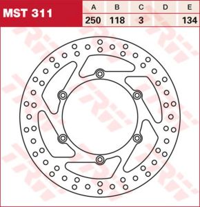 Trw MST311 kerek fix fékrotor 250-299mm Féktárcsa és alkatrészei