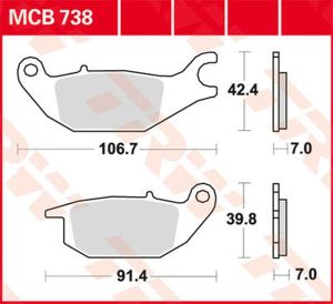 Trw MCB738 minden körben kerámia fékbetét Fékbetét