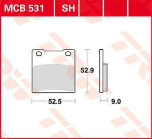 Trw MCB531SH SH sorozat Sindered hátsó fékbetétek Fékbetét