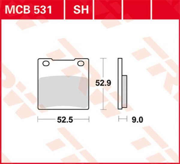 Trw MCB531SH SH sorozat Sindered hátsó fékbetétek Fékbetét 0