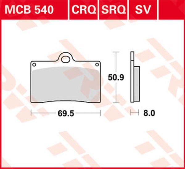 Trw MCB540CRQ CRQ sorozatú Carbon Race fékbetétek Fékbetét 0