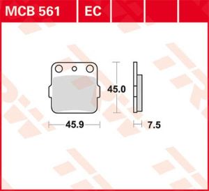 Trw MCB561SI SI sorozatú tekervényes terepfékbetétek Fékbetét