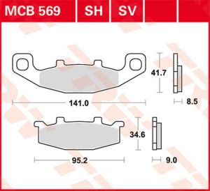 Trw MCB569SV SV sorozat Sindered fékbetétek Fékbetét
