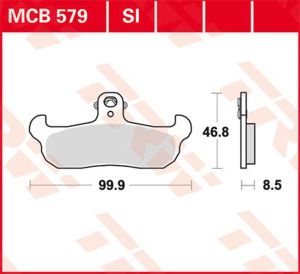 Trw MCB579SI SI sorozatú tekervényes terepfékbetétek Fékbetét