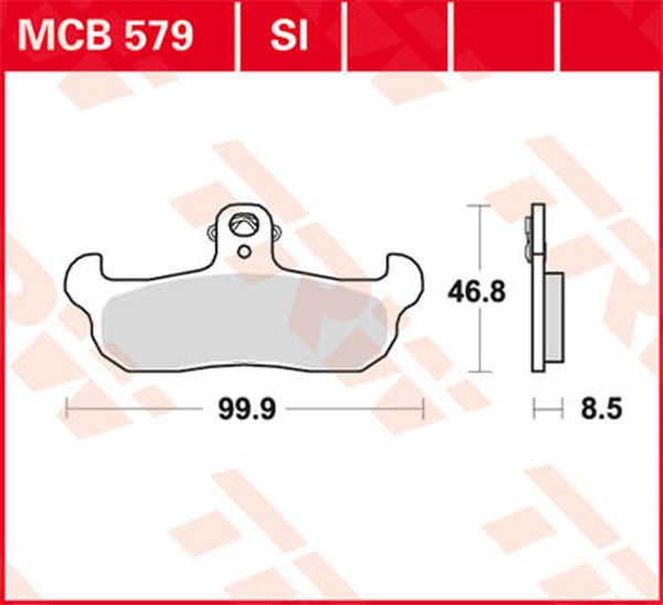 Trw MCB579SI SI sorozatú tekervényes terepfékbetétek Fékbetét 0