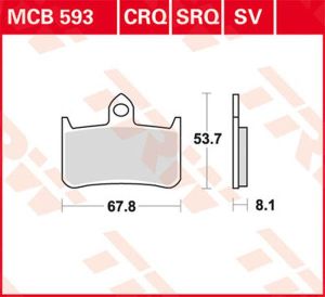Trw MCB593SV SV sorozat Sindered fékbetétek Fékbetét