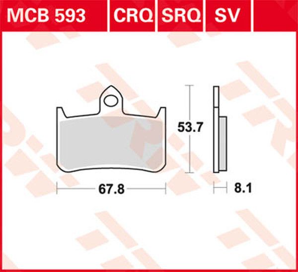 Trw MCB593SV SV sorozat Sindered fékbetétek Fékbetét 0