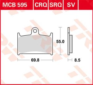 Trw MCB595SV SV sorozat Sindered fékbetétek Fékbetét