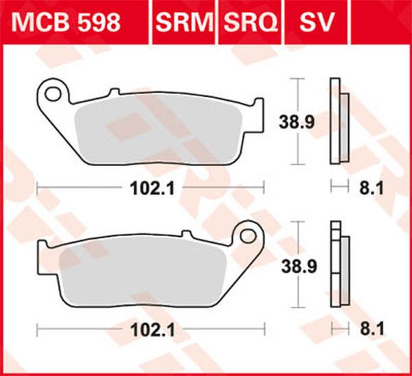 Trw MCB598SV SV sorozat Sindered fékbetétek Fékbetét 0