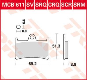 Trw MCB611CRQ CRQ sorozatú Carbon Race fékbetétek Fékbetét