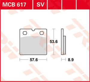Trw MCB617SV SV sorozat Sindered fékbetétek Fékbetét