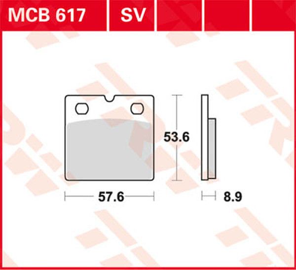 Trw MCB617SV SV sorozat Sindered fékbetétek Fékbetét 0