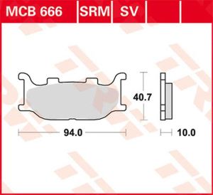 Trw MCB666SV SV sorozat Sindered fékbetétek Fékbetét