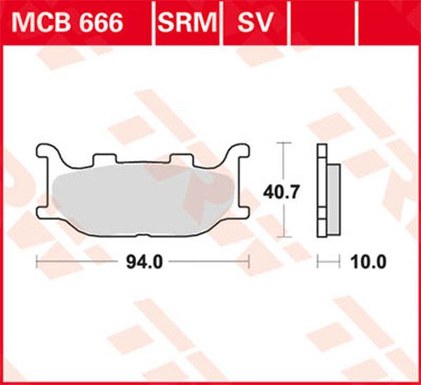 Trw MCB666SV SV sorozat Sindered fékbetétek Fékbetét 0