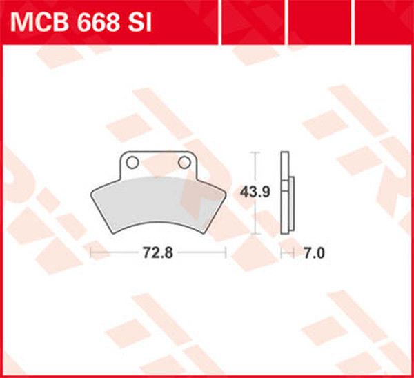 Trw MCB668SI SI sorozatú tekervényes terepfékbetétek Fékbetét 0