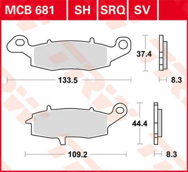 Trw MCB681SV SV sorozat Sindered fékbetétek Fékbetét 0