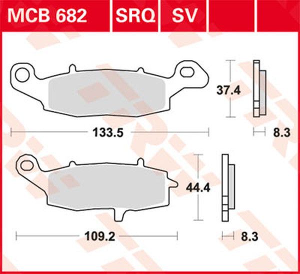 Trw MCB682SV SV sorozat Sindered fékbetétek Fékbetét 0