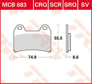 Trw MCB683CRQ CRQ sorozatú Carbon Race fékbetétek Fékbetét