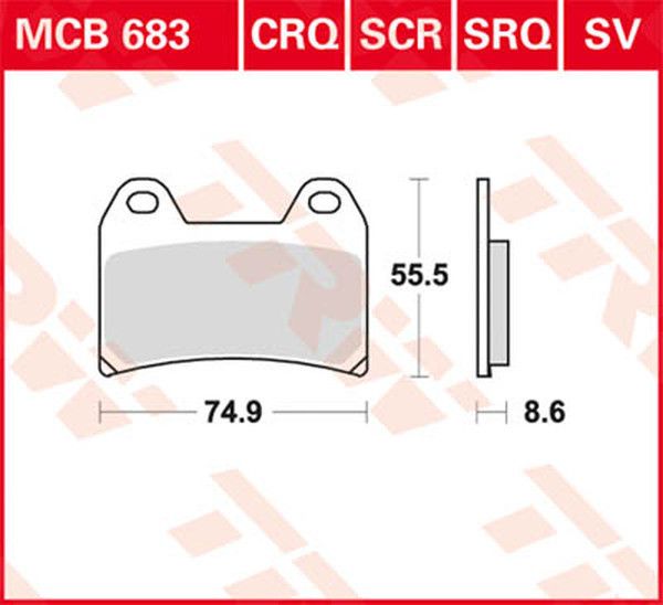 Trw MCB683CRQ CRQ sorozatú Carbon Race fékbetétek Fékbetét 0