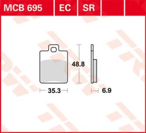 Trw MCB695SR SR sorozat Sindered Scooter fékbetétek Fékbetét