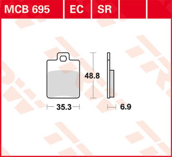 Trw MCB695SR SR sorozat Sindered Scooter fékbetétek Fékbetét 0