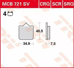Trw MCB721CRQ CRQ sorozatú Carbon Race fékbetétek Fékbetét