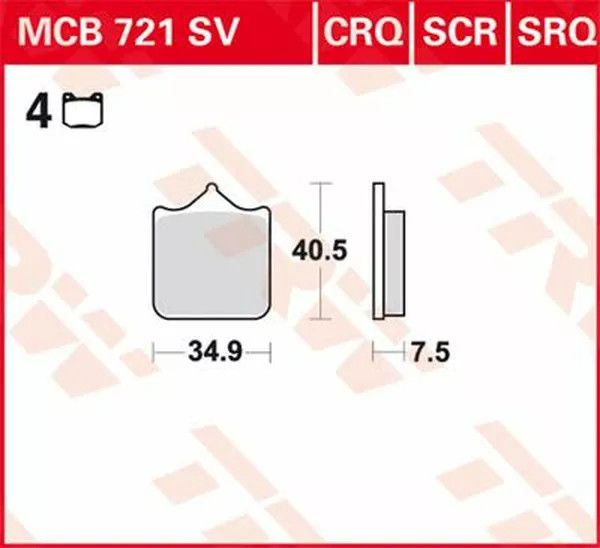 Trw MCB721CRQ CRQ sorozatú Carbon Race fékbetétek Fékbetét 0