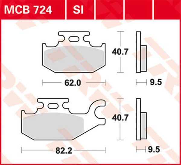 Trw MCB724SI SI sorozatú tekervényes terepfékbetétek Fékbetét 0