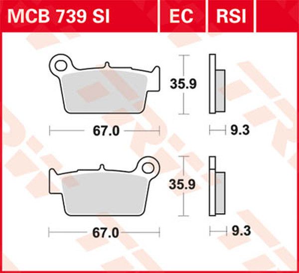 Trw MCB739SI SI sorozatú tekervényes terepfékbetétek Fékbetét 0