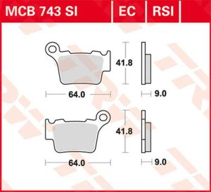 Trw MCB743SI SI sorozatú tekervényes terepfékbetétek Fékbetét