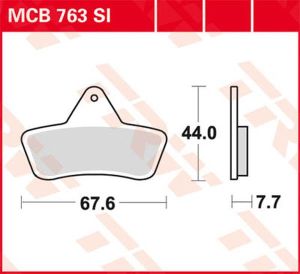 Trw MCB763SI SI sorozatú tekervényes terepfékbetétek Fékbetét