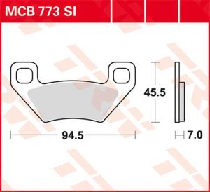 Trw MCB773SI SI sorozatú tekervényes terepfékbetétek Fékbetét
