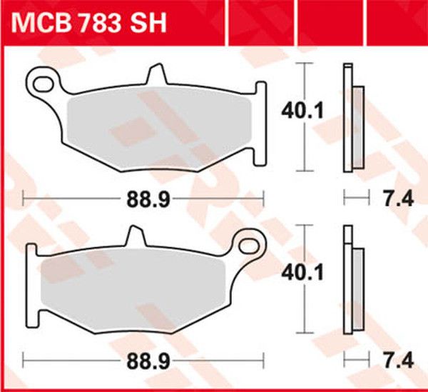 Trw MCB783SH SH sorozat Sindered hátsó fékbetétek Fékbetét 0
