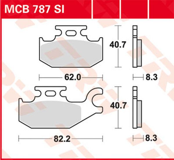 Trw MCB787SI SI sorozatú tekervényes terepfékbetétek Fékbetét 0