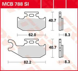 Trw MCB788SI SI sorozatú tekervényes terepfékbetétek Fékbetét