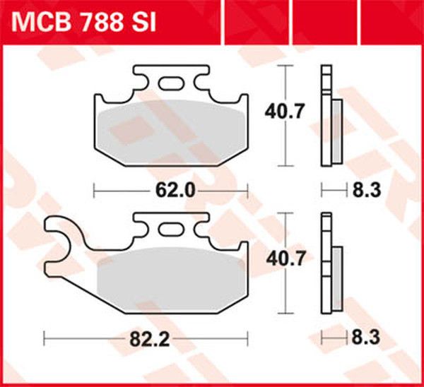 Trw MCB788SI SI sorozatú tekervényes terepfékbetétek Fékbetét 0